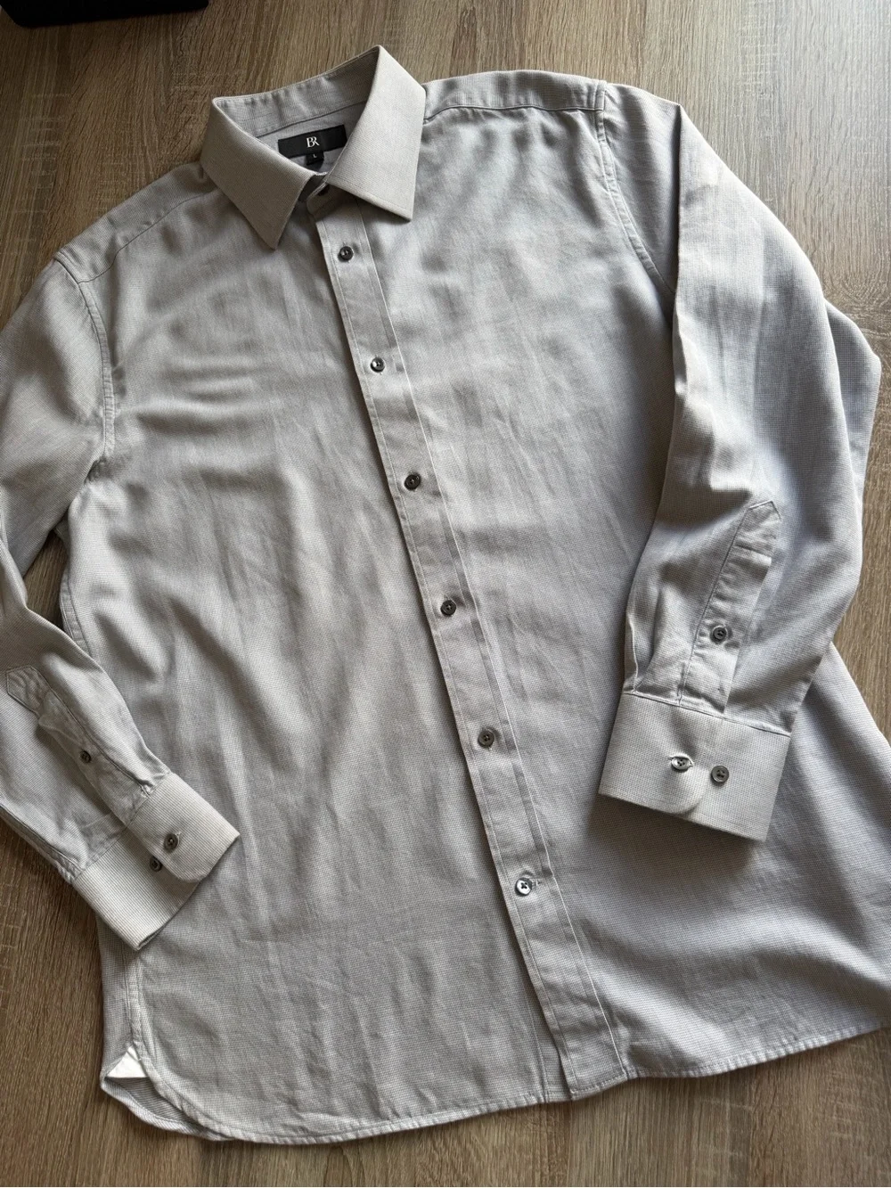Banana Republic Men's Gray Button Up Long Tailored Slim Fit Sleeve Shirt Size L